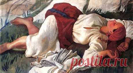 Спящая крестьянка. З. Е. Серебрякова (1917).