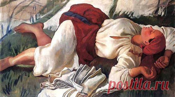 Спящая крестьянка. З. Е. Серебрякова (1917).