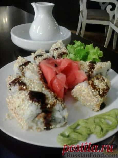 Рецепт: Унаги урамаки на RussianFood.com