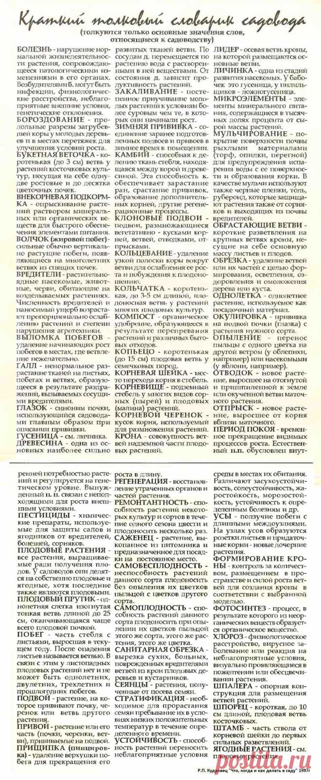 Краткий толковый словарь садовода