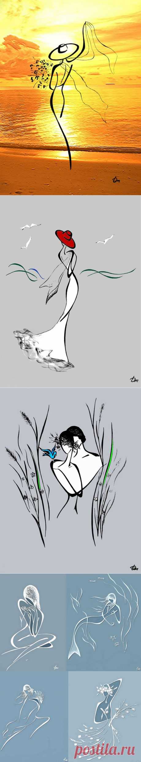 Только листья с деревьев так и падают.... Художник Татьяна Марковцева (Tatyna Markovtsev)