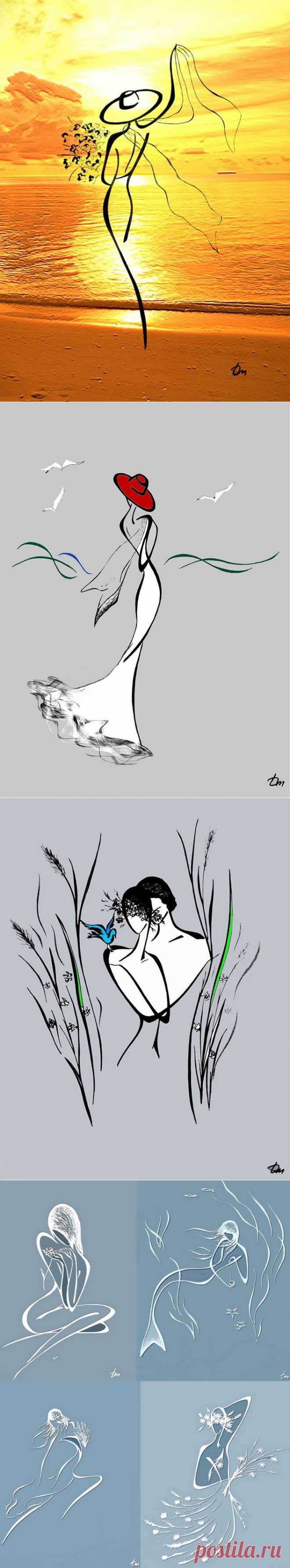 Только листья с деревьев так и падают.... Художник Татьяна Марковцева (Tatyna Markovtsev)