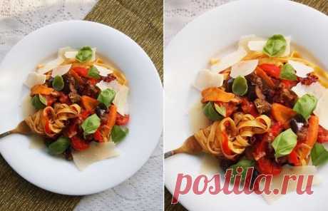 Феттучине с овощами