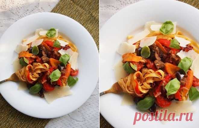 Феттучине с овощами
