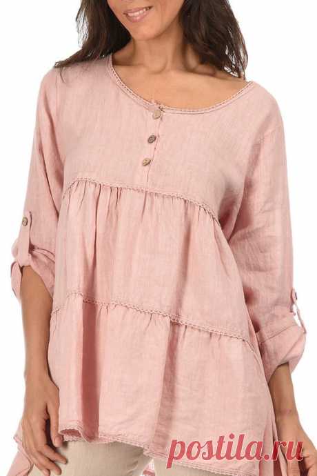 Купить Туника Lin nature TUNIQUE_AMELIE_ROSE LIGHT PINK со скидкой в интернет-магазине kupivip.ru - распродажа
