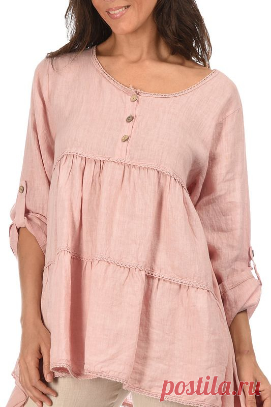 Купить Туника Lin nature TUNIQUE_AMELIE_ROSE LIGHT PINK со скидкой в интернет-магазине kupivip.ru - распродажа