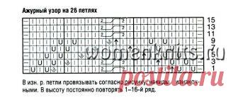 Удлиненный жилет спицами рельефным узором