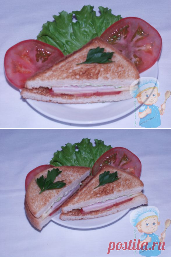 Сэндвич с ветчиной и сыром — быстрый рецепт с фото