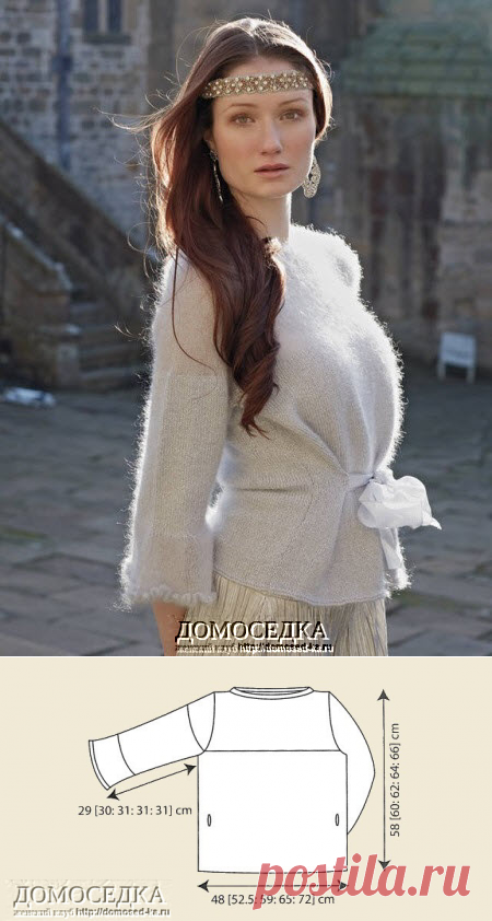 Пуловер из мохера вязаный спицами | ДОМОСЕДКА
