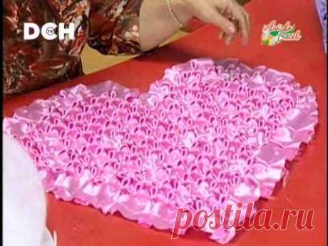 COJÍN CORAZÓN DRAPEADO. - YouTube