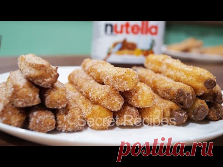 ЧУРРОС В ДУХОВКЕ И ФРИТЮРЕ С НУТЕЛЛОЙ | Churros fried, baked and stuffed with Nutella