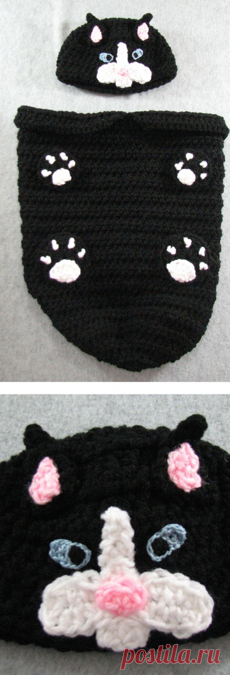 Black Cat Baby Cocoon Crochet Pattern Digital Download | Etsy