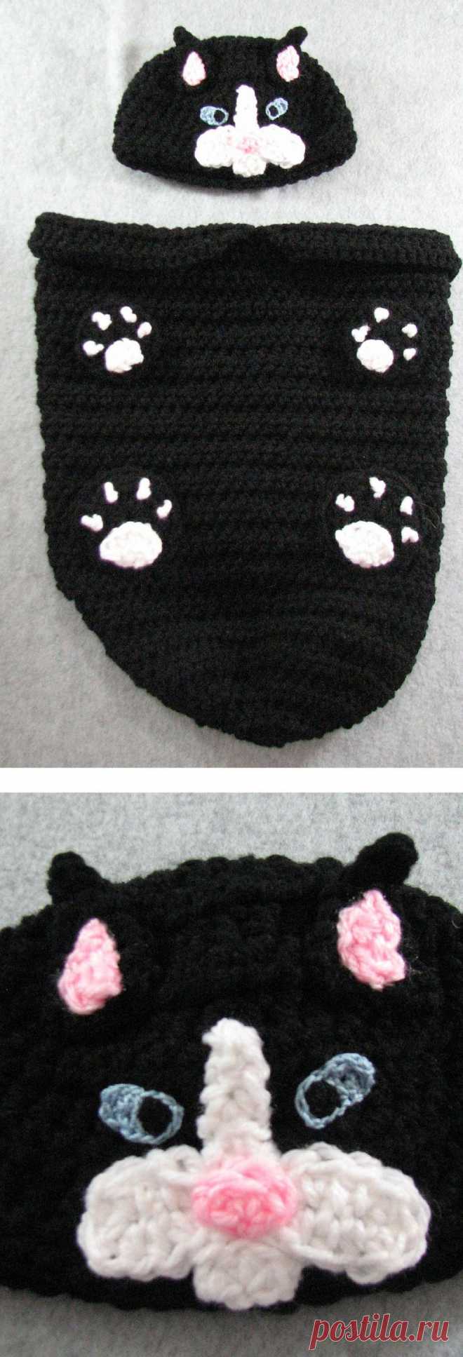 Black Cat Baby Cocoon Crochet Pattern Digital Download | Etsy