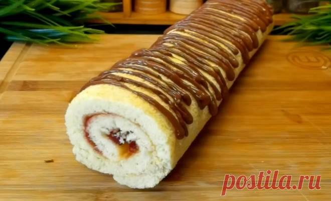 Нежный рулет за 5 минут простой рецепт пошаговый Как вкусно сделать Нежный рулет за 5 минут простой рецепт пошаговый в домашних условиях быстро. Очень нежный и вкусный рулет, в тоже время невероятно лёгкий в приготовление! 🌺 5 ст л сахар 🌺 5 ст л с горкой сухое молоко 🌺 5 ст л с горкой мука 🌺 3 яйца 🌺 Щепотка соли 🌺 1 чл разрыхлитель Начинка: 🌺