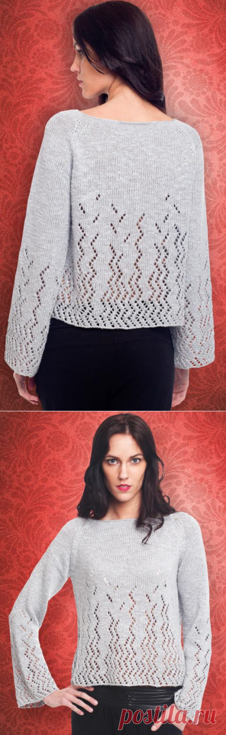 Вязаный пуловер Lace Raglan | ДОМОСЕДКА