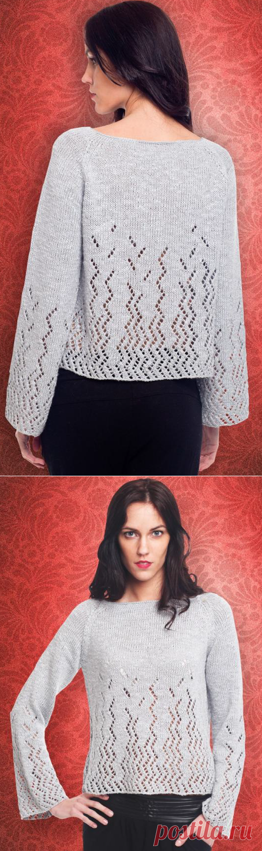 Вязаный пуловер Lace Raglan | ДОМОСЕДКА