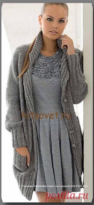 Кардиган спицами.