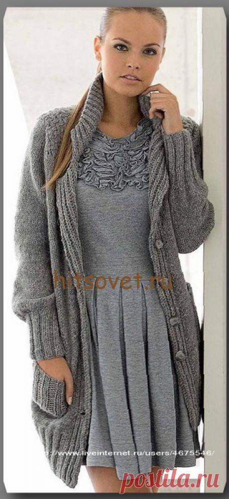 Кардиган спицами.