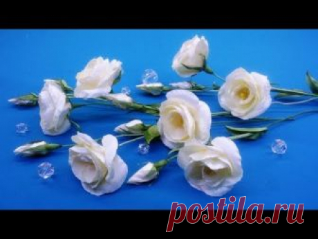 Eustoma from ribbons/Eustoma hecho de cintas/Эустома из лент. МК