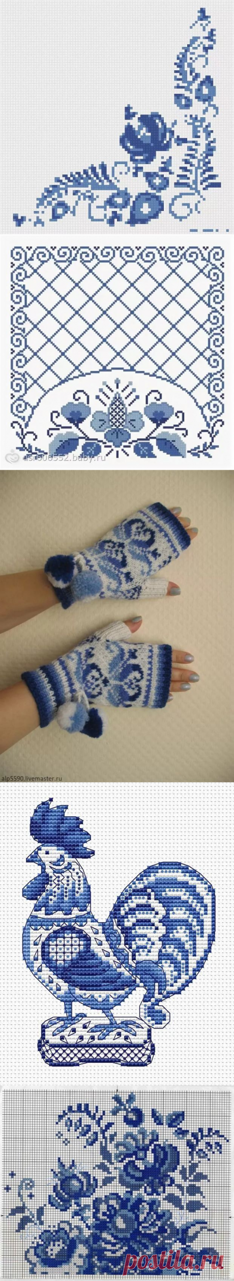 Варежки схемы с гжельюжки с гжелью: 11 тыс изображений найдено в Яндекс.Картинках