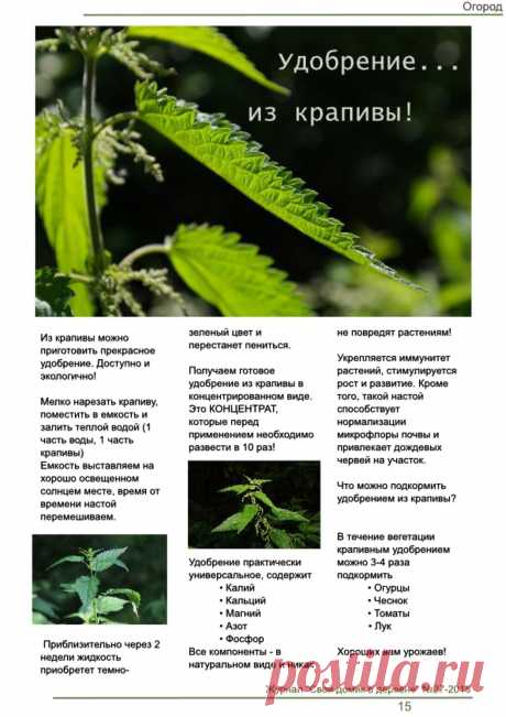 Удобрение из крапивы