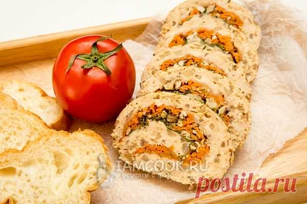ПАРОВОЙ КУРИНЫЙ РУЛЕТ С ЯБЛОКАМИ, ОРЕХАМИ И ПАРМЕЗАНОМ