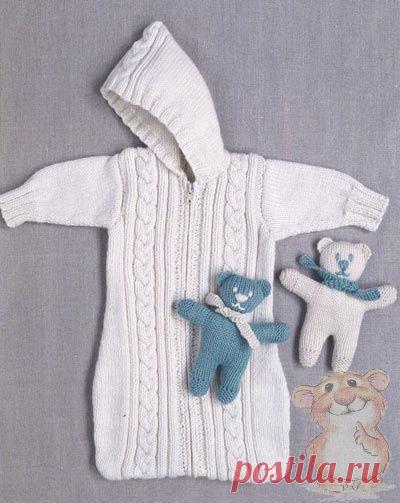 Конверт с капюшоном спицами