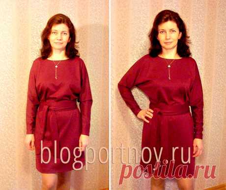 Платье с рукавом летучая мышь