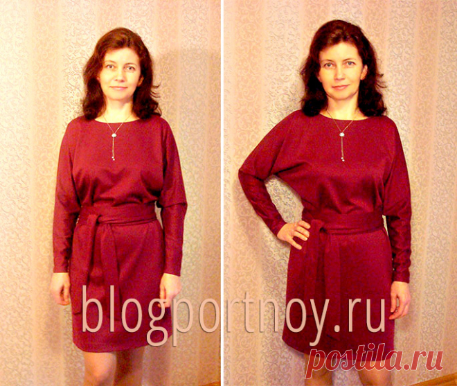 Платье с рукавом летучая мышь