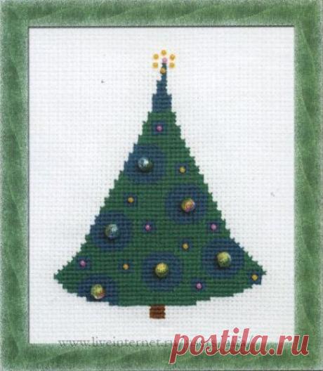 Вышивка крестом, схемы Ёлка с шариками Риолис 1231