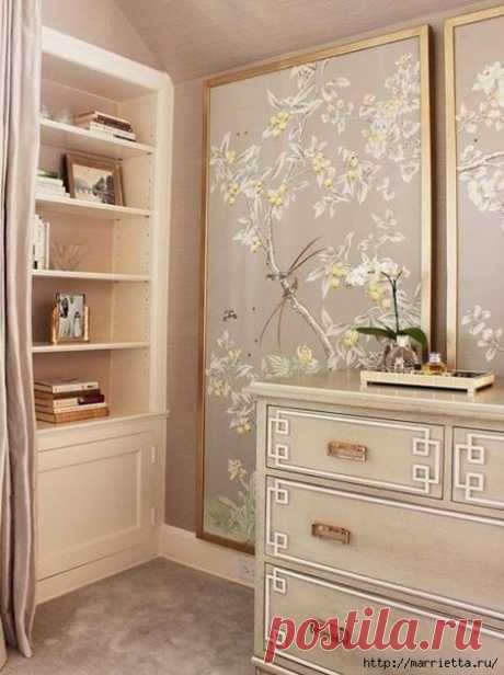 Настенные панели из обоев в интерьере