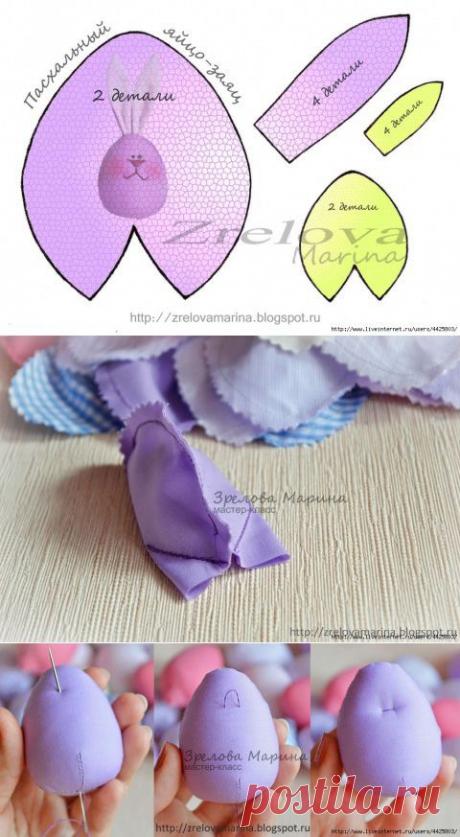 Шьем пасхальных яйца-зайцев. Мастер-класс.