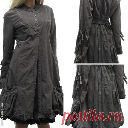 Купить Пальто Парка. стиль БОХо дым грэй 48 50 размер