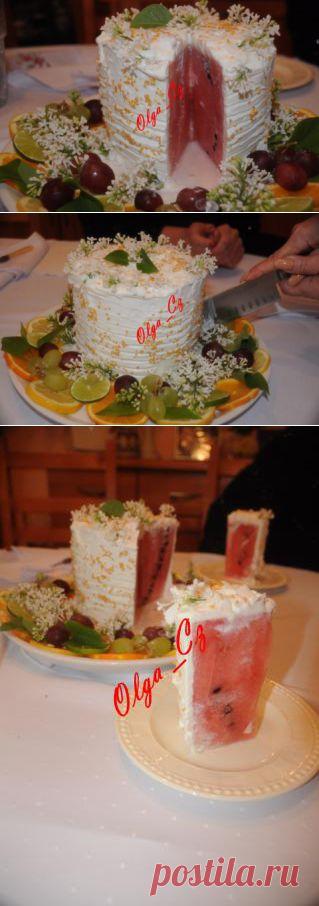 "Торт" из арбуза. Найдено в инете. | ЖЕНСКИЙ МИР