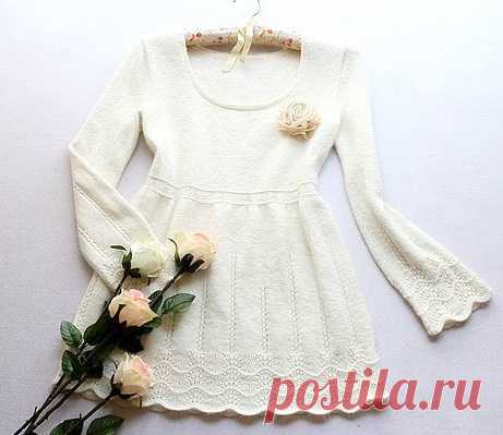 Ажурная туника с красивой каймой. Туника спицами женская | Я Хозяйка