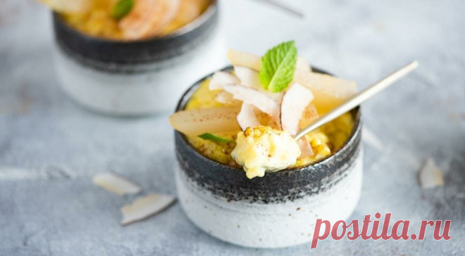 Кокосовый рисовый пудинг с грушей | gastronom.ru | Яндекс Дзен