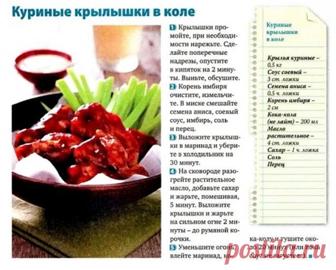 Куриные крылышки в коле