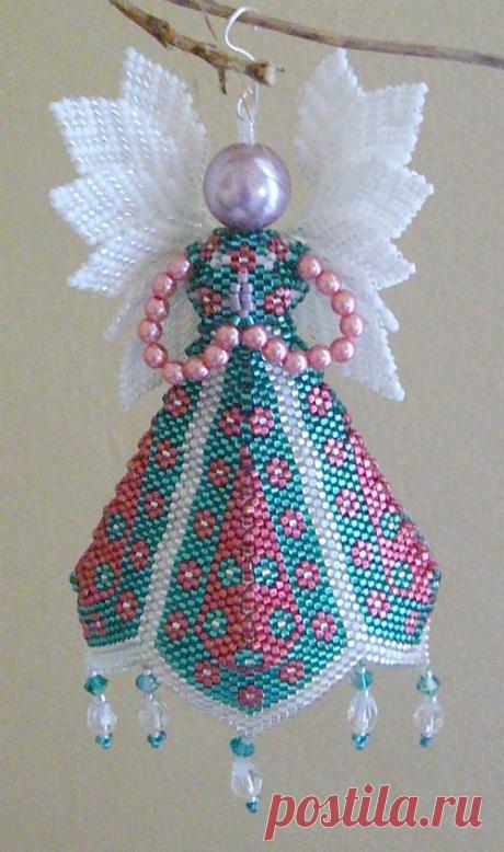 beaded Petal Angel. A design by Paula Adams. | Beading / Jewelry