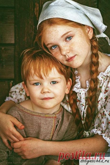 Рыженькие брат и сестра, фото на тему "Дети"