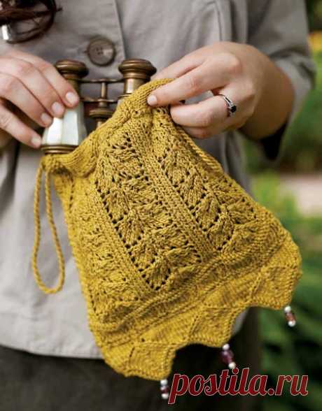 Netherfied Evening Bag Knitting Pattern Download Inspired by the ball scene in Pride and Prejudice, this reticule is designed toreflect the delicate, ornate style of Regency eraevening wear. Leafy vine and wavepatterns contrast with blockier designelements reminiscent of the Regency era&rsqu