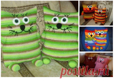 Забавные подушечки-коты