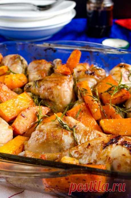 Курица с тыквой запеченная в духовке | Другая Кухня /Дневник фудблогера | Яндекс Дзен