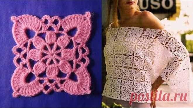 Ажурная кофточка крючком. МК.