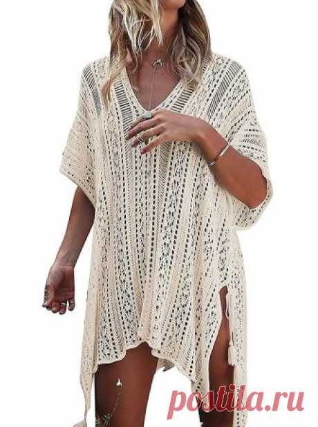 Garsumiss Damen Strandponcho Sommer Kaftan Strandkleid Badeanzug Bikini Spitze Crochet Cover Up: Amazon.de: Bekleidung