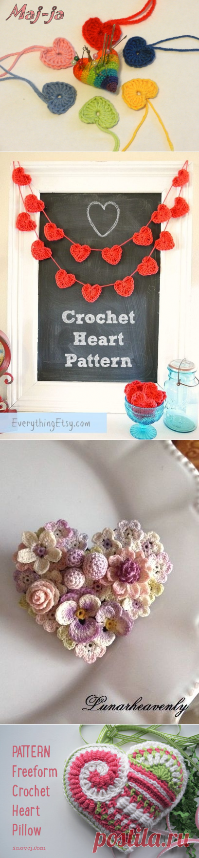 Вязаные крючком сердечки-идеи и мастер-классы. Готовимся к Дню Святого Валентина.