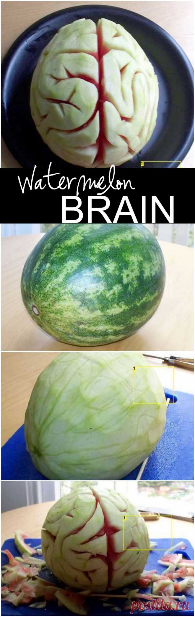 Make a Watermelon Brain for Halloween