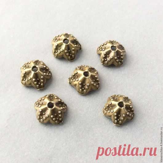 Купить Шапочки 9,5 мм для бусин цвет бронза для украшений - фурнитура бижутерия