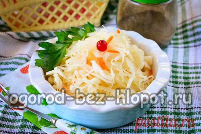 Бесподобный рецепт капусты в банке — всего за сутки Сегодня мы приготовим просто бесподобную капусту в банке всего за сутки. Результат вас приятно удивит и сделает ваше меню более разнообразным. Это аналог квашеной капусты, но вы не будете ждать брожения, и уже через сутки у вас появится на столе любимое блюдо. Простой рецепт, доступные составляющие, минимум усилий и чудесная закуска будет полностью готова. Сдобрить капусту можно любыми специями, но по традиции в нее добав...