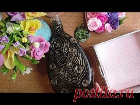 Салфетница своими руками, бутылка пейп-арт, украшения из холодного фарфора