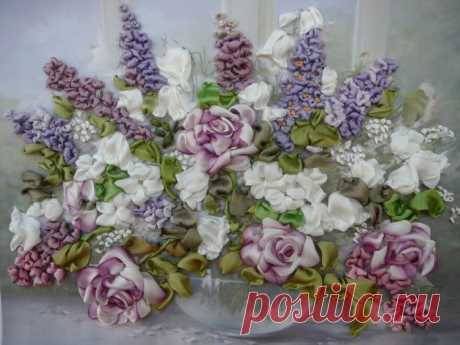 Розы с сиренью   Людмила Дейнеко